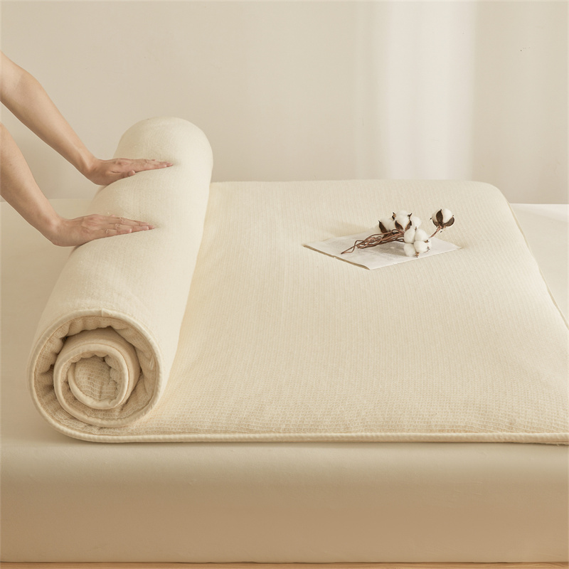 Mattress Pad Topper - Fischschuppenmuster Reine Baumwolle Steppdecke Ganzjahres-Matratzenauflage Winter
