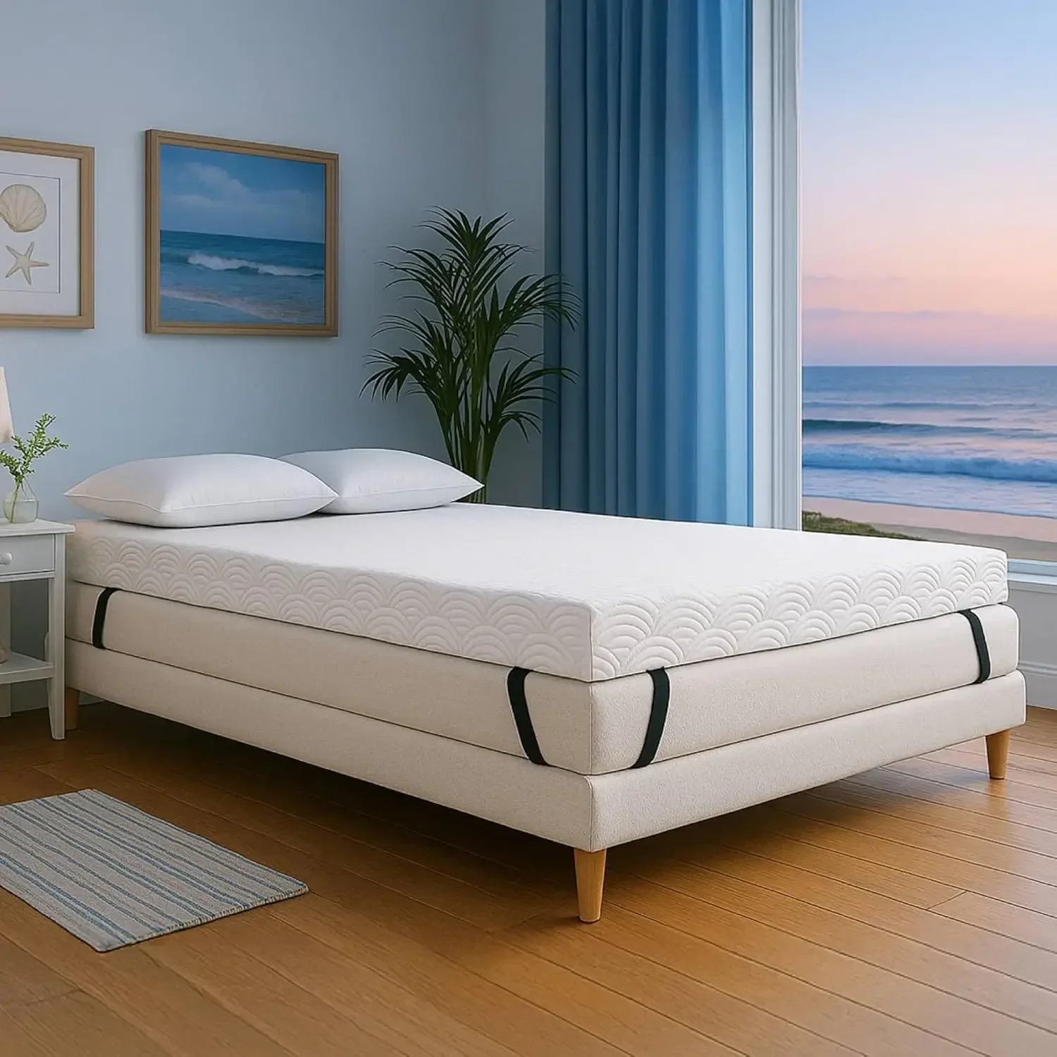 Mattress Pad Topper - Aktiv gekühlte 4-Zoll-Memory-Schaum-Matratzenauflage in Queen-Size für