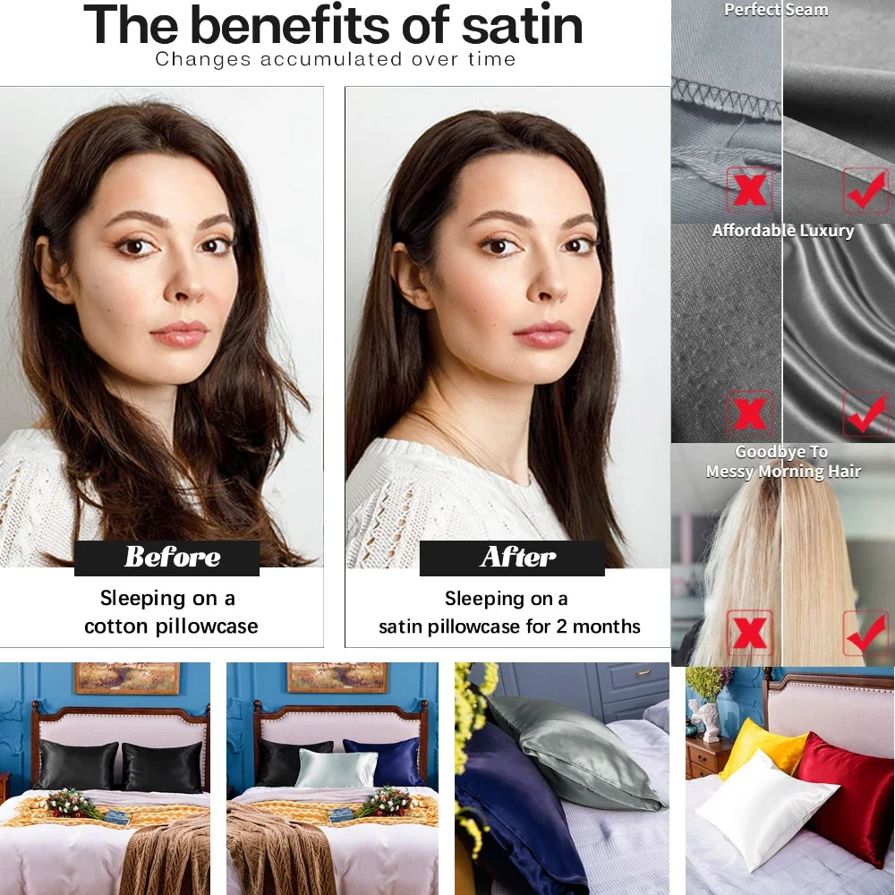 2er-Pack Satin-Kissenbezüge fü – Home Textiles Super Soft Bewertung und Preis