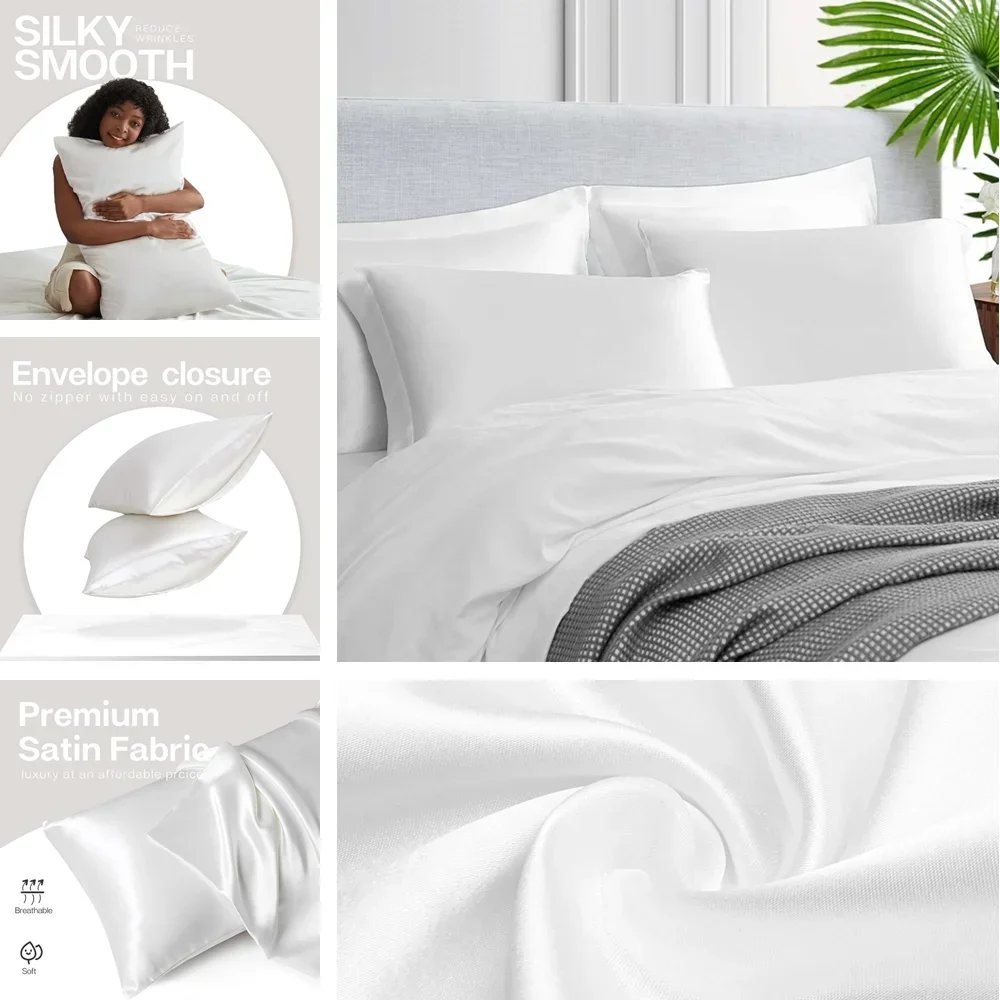 2er-Pack Satin-Kissenbezüge fü – Home Textiles Super Soft Bewertung und Preis