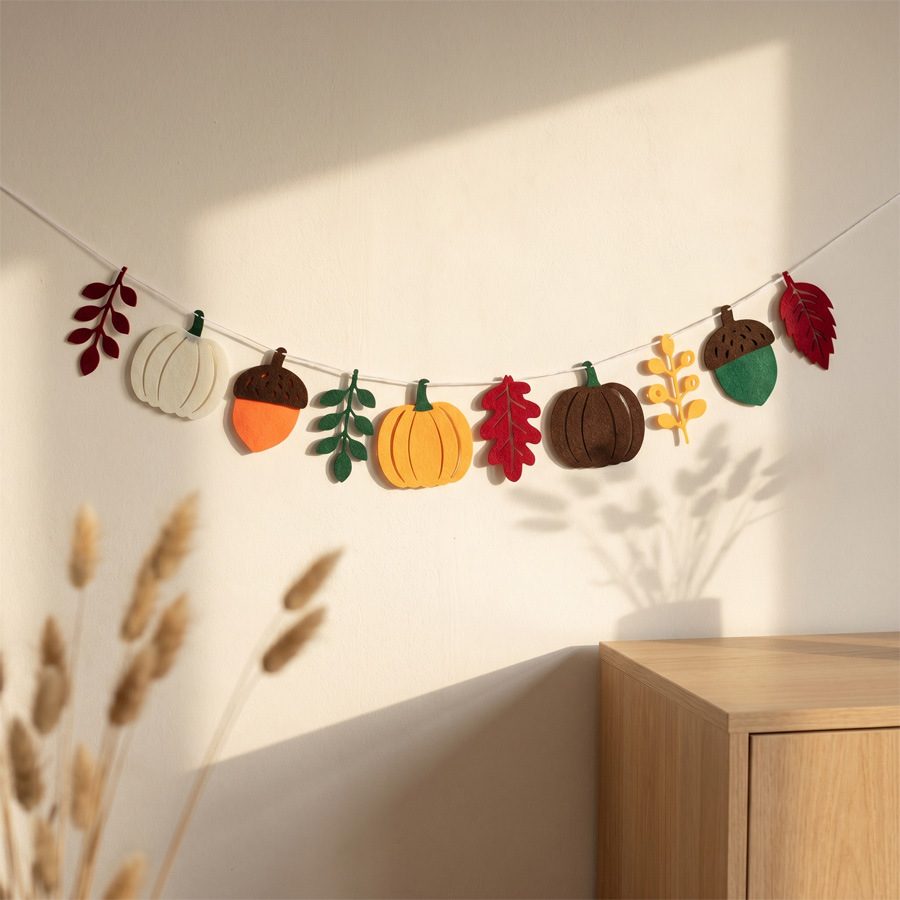 Herbstliche Kürbisblätter-Flag – Home Of Textiles Bewertung und Preis